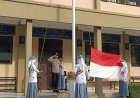 Bhabinkamtibmas melaksanakan Kegiatan Upacara Bendera sekaligus Menjadi Pembina Upacara di tingkat SMK AL-MANSHURIYAH Salawu